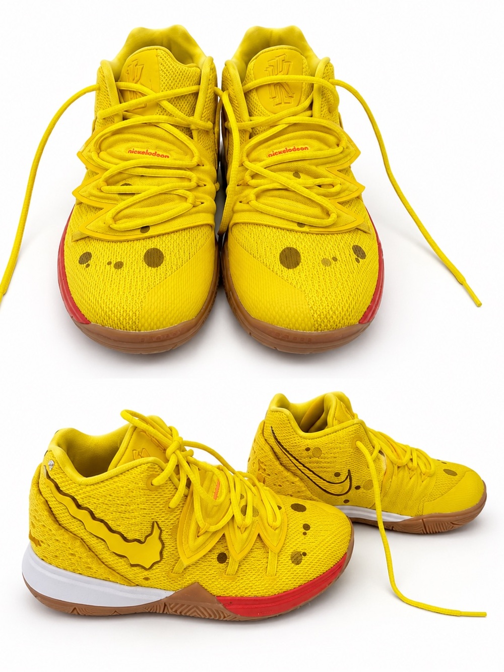 Nike Kids Yellow and Red Basketball Sneakers